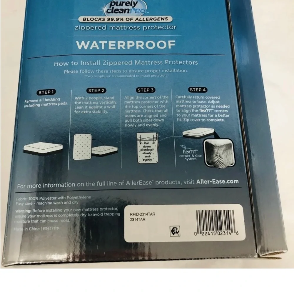 🌸NWT🌺AllerEase Waterproof  Queen Zippered Mattress Protector. NIB-Opened